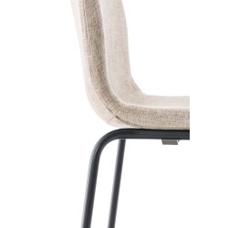 Taburete de bar de tela Hoover de 4 patas con estructura en color crema y negro