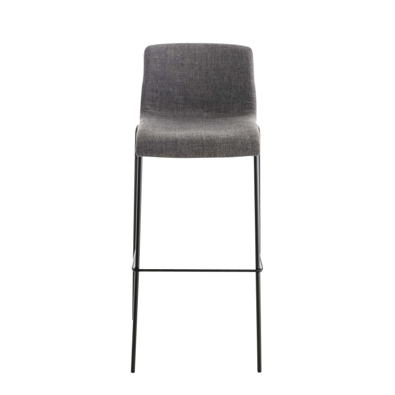 Taburete de bar de tela Hoover de 4 patas, color negro y gris claro