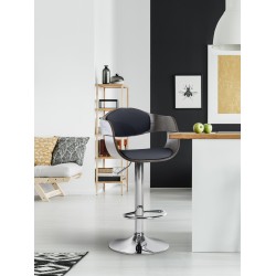 Taburete de bar Kingston C negro/gris
