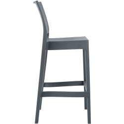 Juego de 2 taburetes de bar Maya gris oscuro