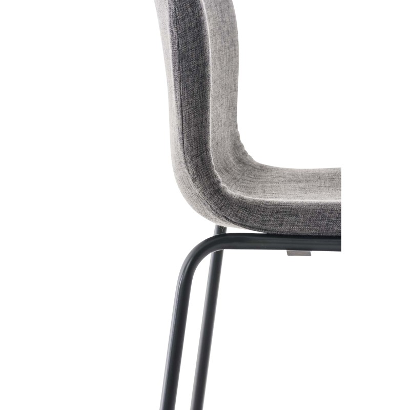 Juego de 2 taburetes de bar Hoover estructura de tela 4 patas negro gris claro