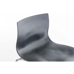 Juego de 2 taburetes de bar de plástico Hoover, estructura de 4 patas, gris cromado