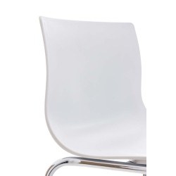 Juego de 2 taburetes de bar de plástico Hoover con estructura cromada y blanca con 4 patas