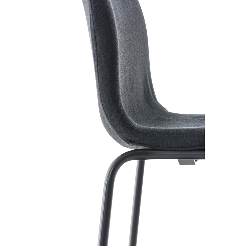 Juego de 2 taburetes de bar Hoover estructura de tela 4 patas negro gris oscuro