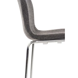 Juego de 2 taburetes de bar Hoover con estructura de tela y 4 patas cromadas en gris claro