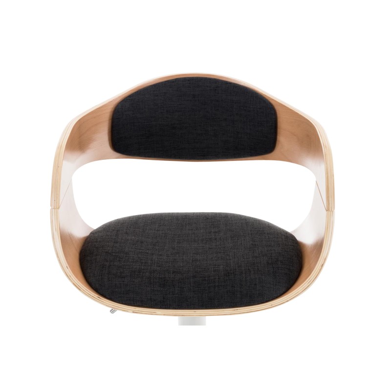 Taburete de bar Kingston C de tela natural/gris oscuro