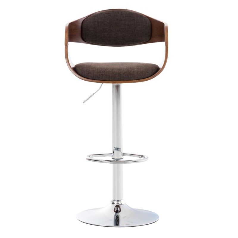 Taburete de bar Kingston C en tela nogal/marrón