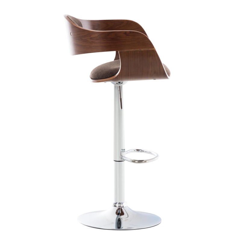 Taburete de bar Kingston C en tela nogal/marrón