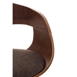 Taburete de bar Kingston C en tela nogal/marrón