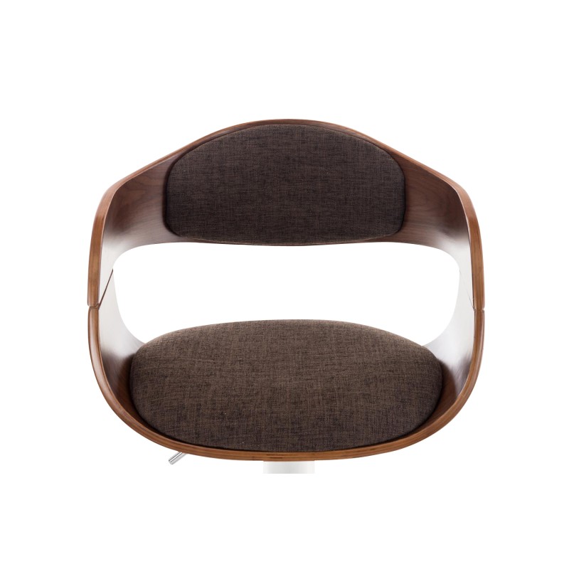 Taburete de bar Kingston C en tela nogal/marrón