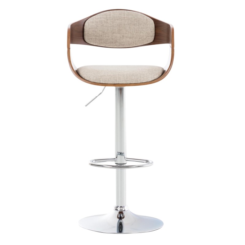 Taburete de bar Kingston C de tela nogal/crema