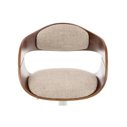 Taburete de bar Kingston C de tela nogal/crema