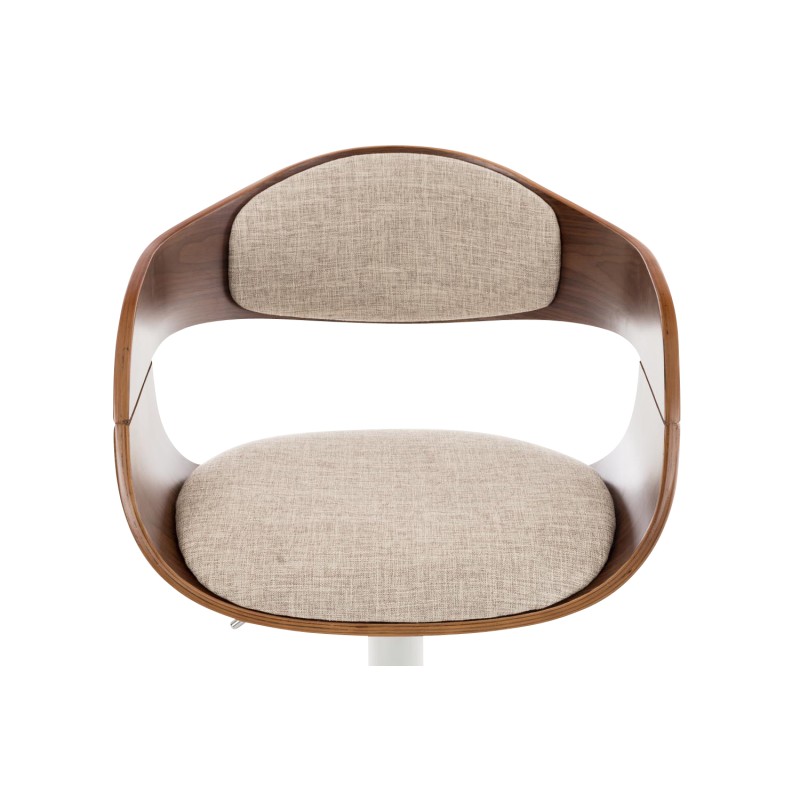 Taburete de bar Kingston C de tela nogal/crema