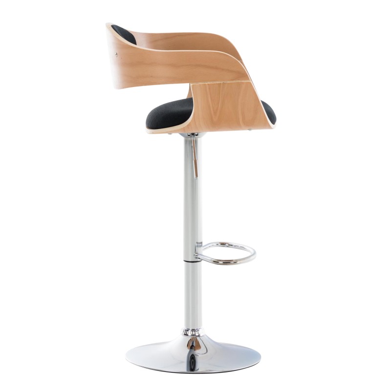 Taburete de bar Kingston C de tela natural/negra