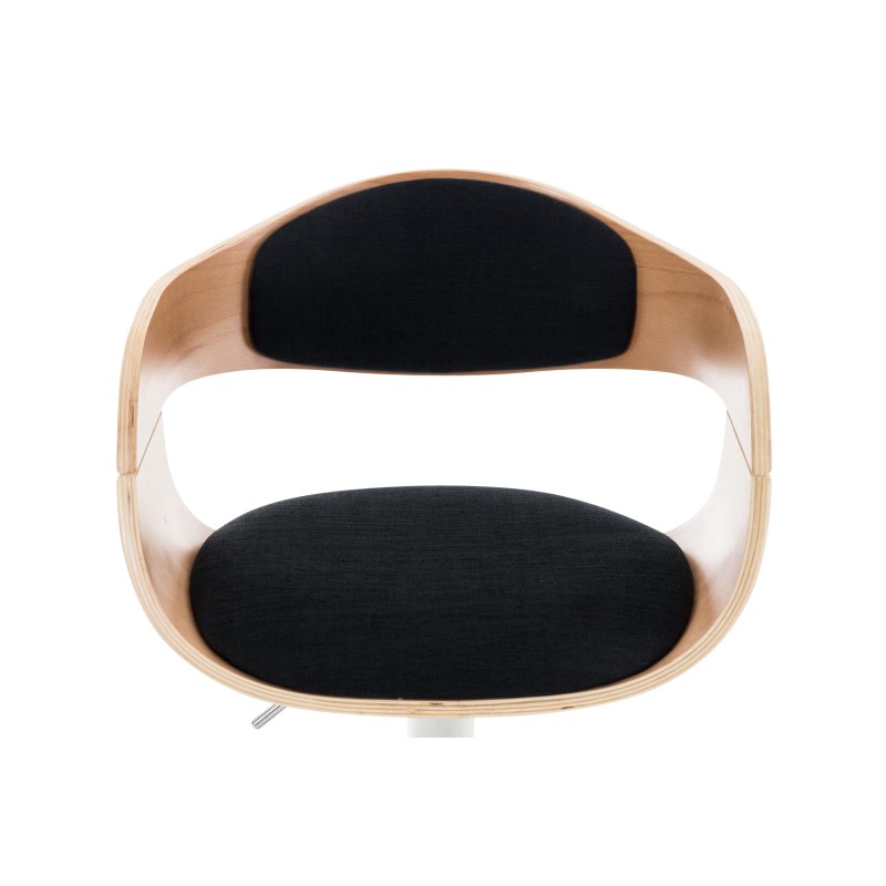 Taburete de bar Kingston C de tela natural/negra