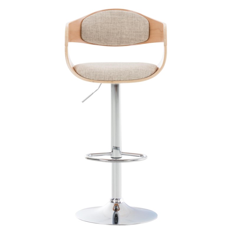 Taburete de bar Kingston C en tela natural/crema