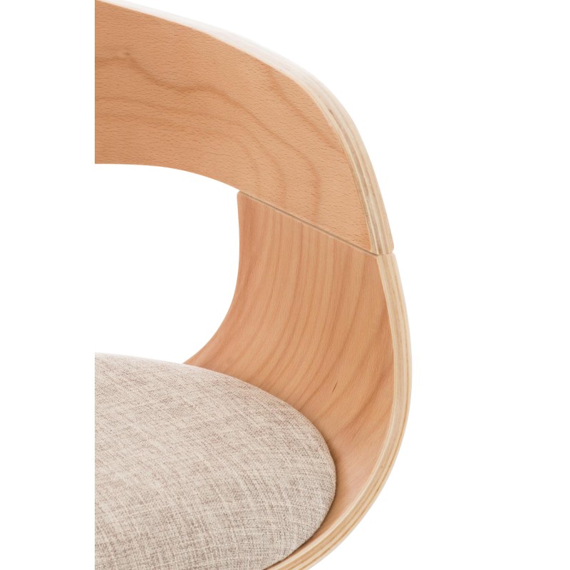 Taburete de bar Kingston C en tela natural/crema