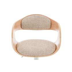 Taburete de bar Kingston C en tela natural/crema