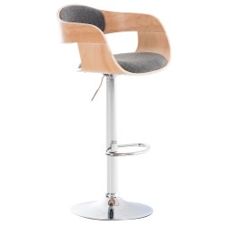 Taburete de bar Kingston C de tela natural/gris claro