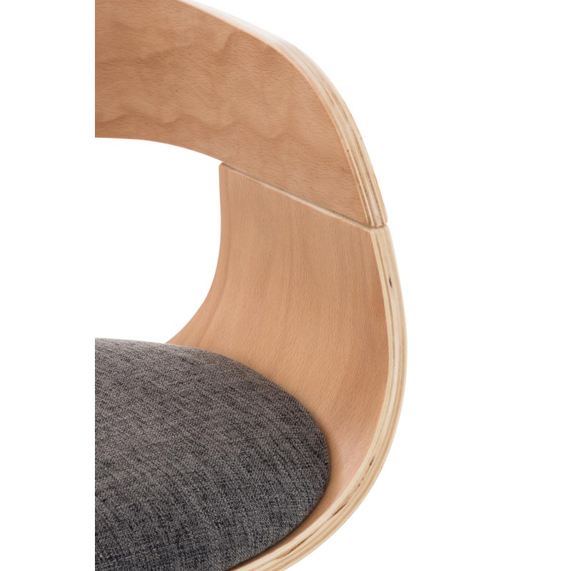 Taburete de bar Kingston C de tela natural/gris claro