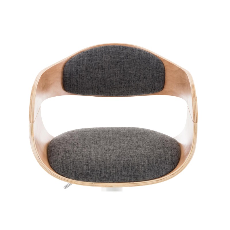 Taburete de bar Kingston C de tela natural/gris claro