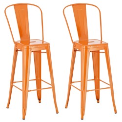 Juego de 2 taburetes de bar Aiden color naranja