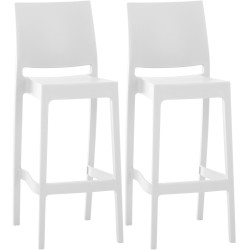 Juego de 2 taburetes de bar Maya blancos