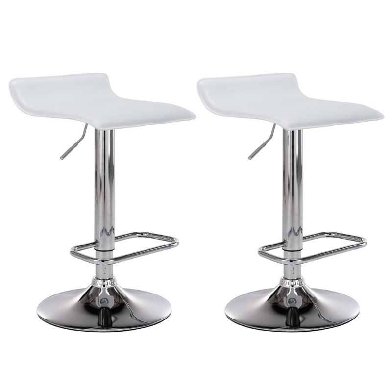 Juego de 2 taburetes de bar Dyn blancos