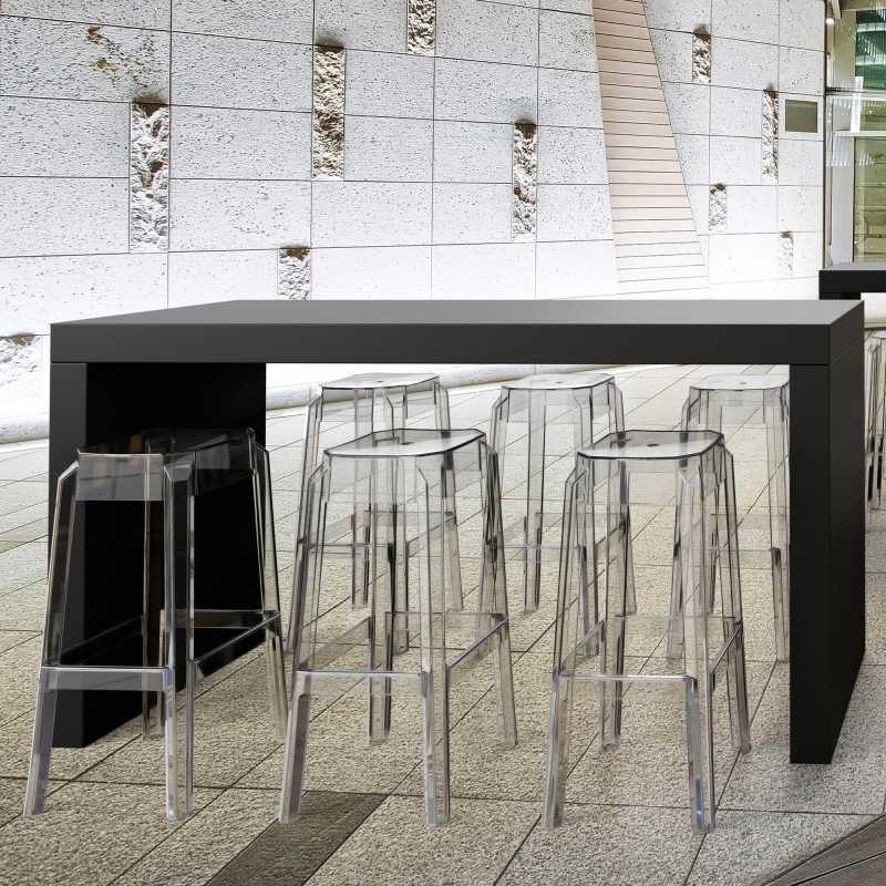 Juego de 2 taburetes de bar Fox transparentes