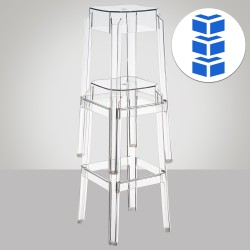 Juego de 2 taburetes de bar Fox transparentes