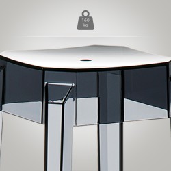 Juego de 2 taburetes de bar Fox, negro transparente