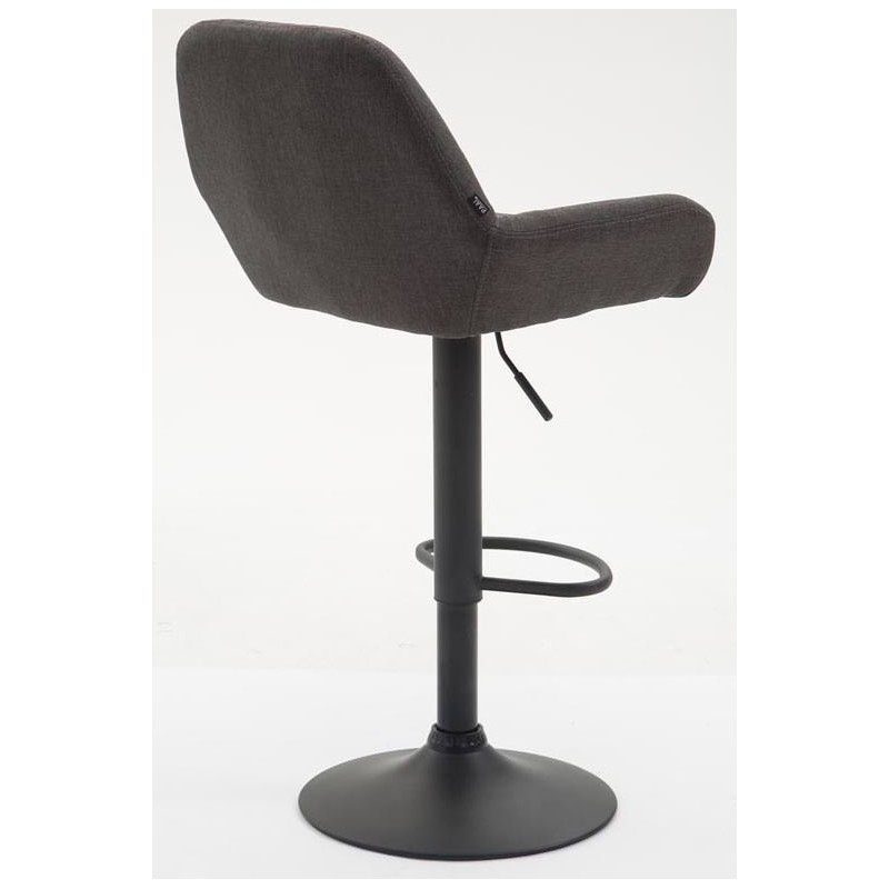 Juego de 2 taburetes de bar Braga en tejido negro y gris oscuro