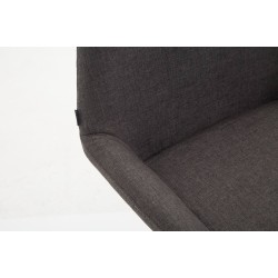 Juego de 2 taburetes de bar Braga en tejido negro y gris oscuro