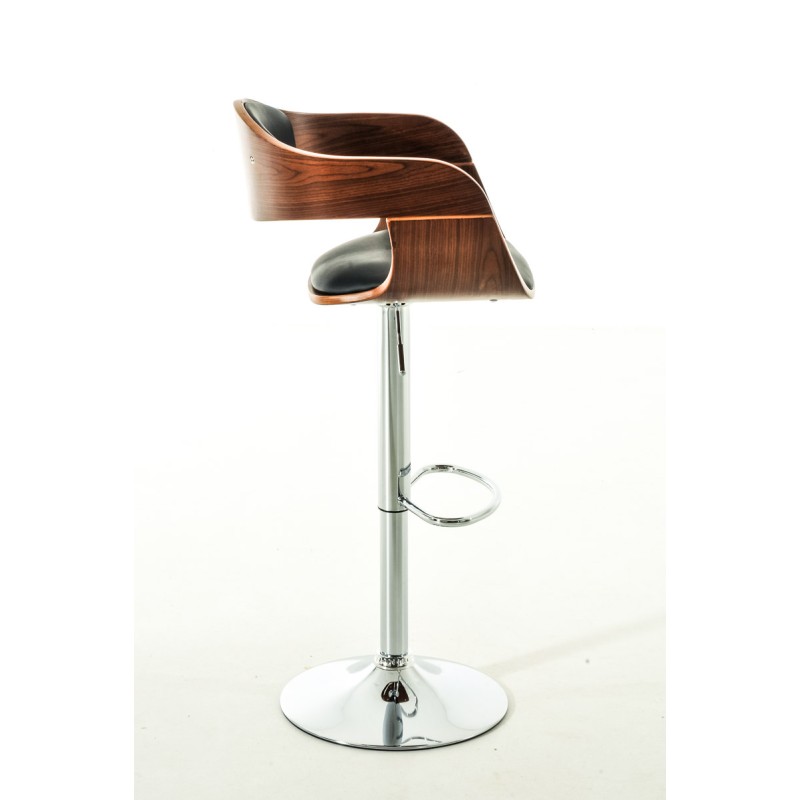 Taburetes de bar Kingston C, piel sintética, nogal/negro, juego de 2