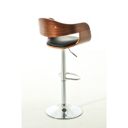 Taburetes de bar Kingston C, piel sintética, nogal/negro, juego de 2