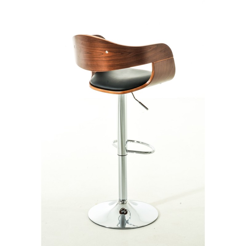 Taburetes de bar Kingston C, piel sintética, nogal/negro, juego de 2