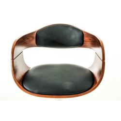 Taburetes de bar Kingston C, piel sintética, nogal/negro, juego de 2