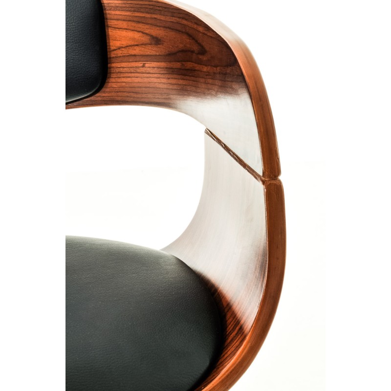 Taburetes de bar Kingston C, piel sintética, nogal/negro, juego de 2