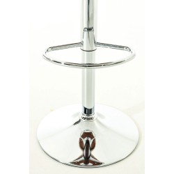 Juego de 2 taburetes de bar Kingston C en piel sintética color nogal/crema