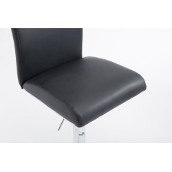 Juego de 2 taburetes de bar Cologne en piel sintética cromada negra