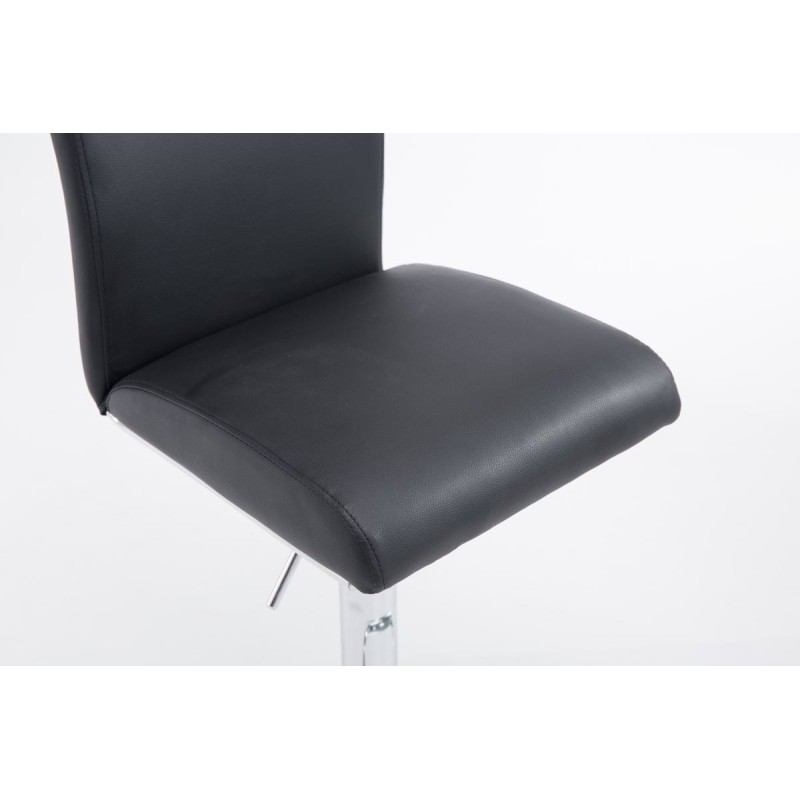 Juego de 2 taburetes de bar Cologne en piel sintética cromada negra