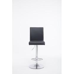 Juego de 2 taburetes de bar Cologne en piel sintética cromada negra