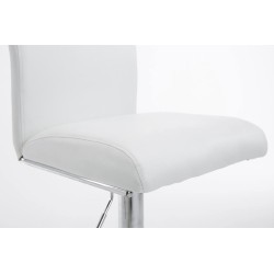 Juego de 2 taburetes de bar Cologne en polipiel cromada blanca