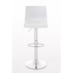 Juego de 2 taburetes de bar Hoover en plástico cromado blanco