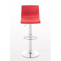 Juego de 2 taburetes de bar Hoover en plástico cromado rojo