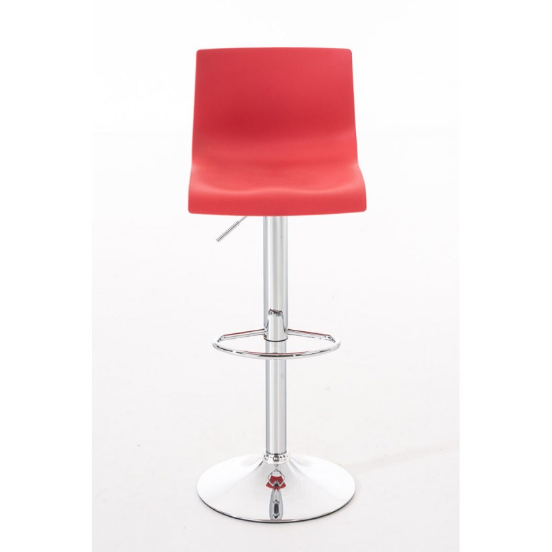 Juego de 2 taburetes de bar Hoover en plástico cromado rojo