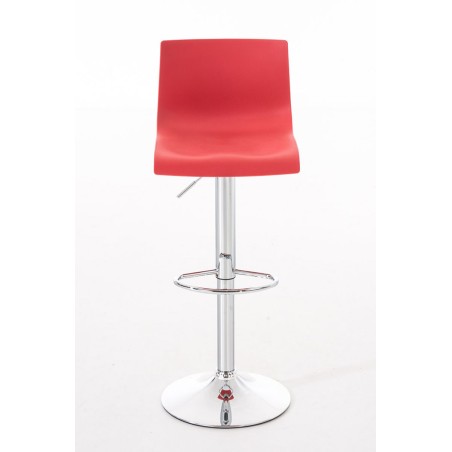 Juego de 2 taburetes de bar Hoover en plástico cromado rojo