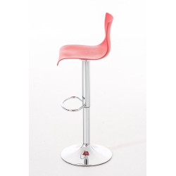Juego de 2 taburetes de bar Hoover en plástico cromado rojo