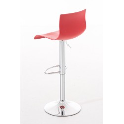 Juego de 2 taburetes de bar Hoover en plástico cromado rojo