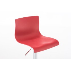 Juego de 2 taburetes de bar Hoover en plástico cromado rojo
